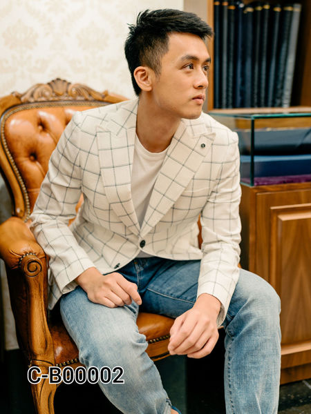 Picture of Men's Causal Seersucker Jacket, summer collection